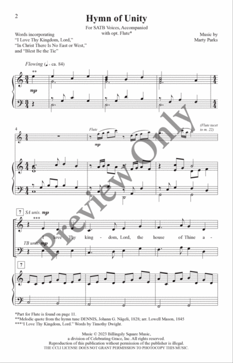 Hymn of Unity Hymn of Unity 4-Part scores gallery preview page 2