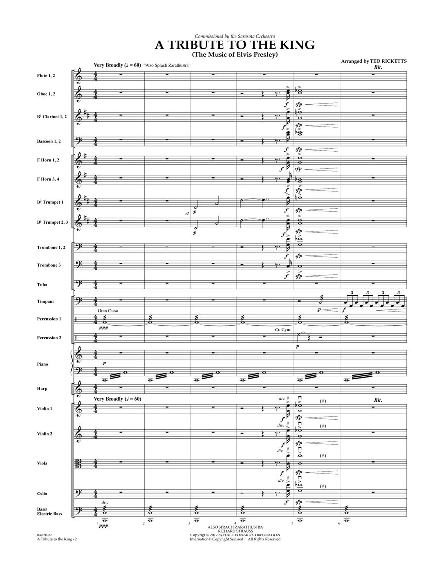 A Tribute to the King (The Music of Elvis Presley) - Conductor Score (Full Score) Full Orchestra scores gallery preview page 2