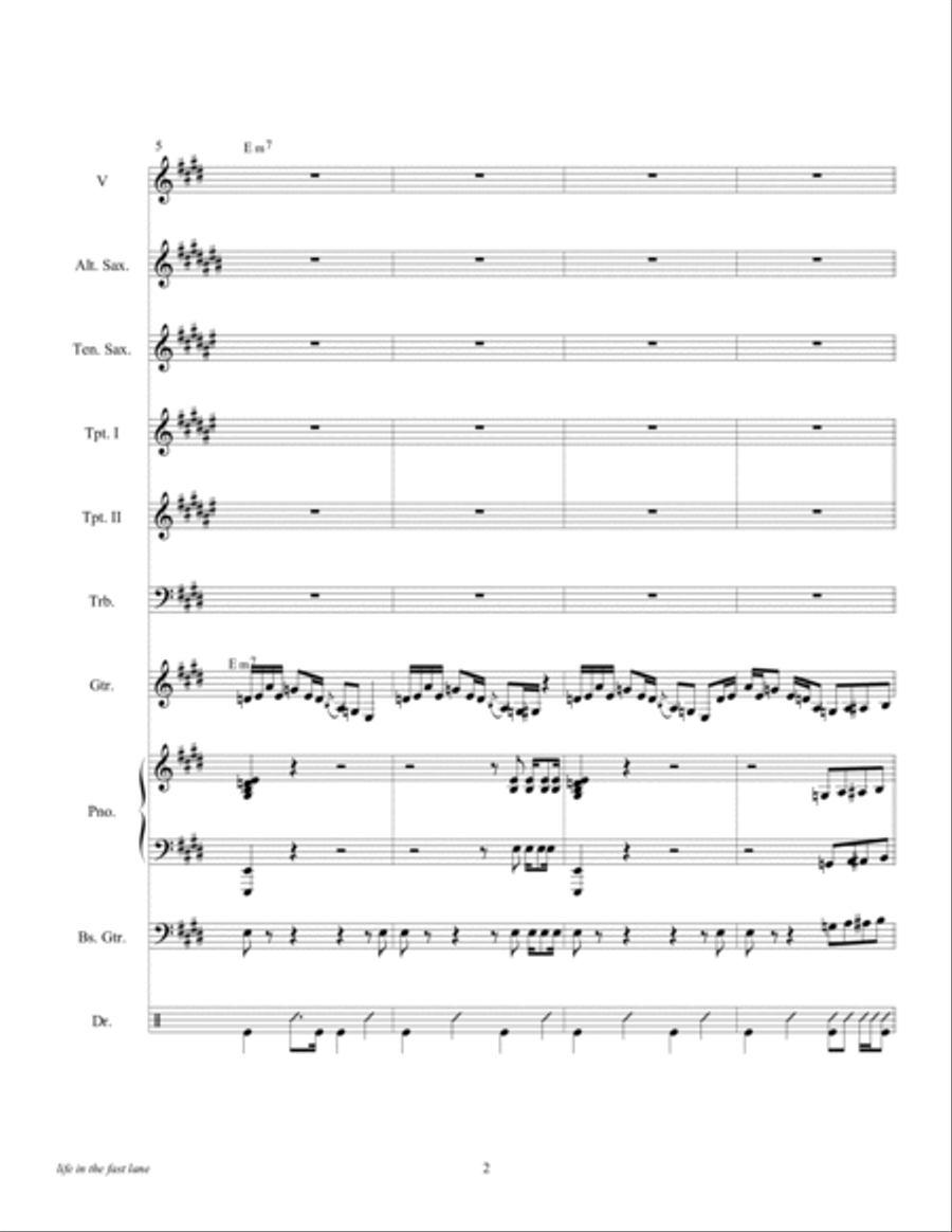 Life In The Fast Lane Tenor Saxophone scores gallery preview page 4