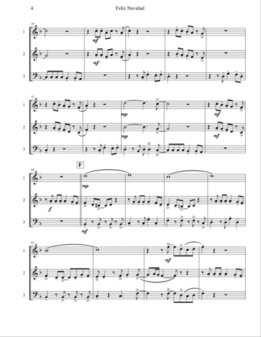 Feliz Navidad Viola scores gallery preview page 5
