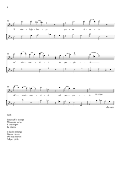 Lascia ch'io pianga (for Bassoon Solo and String Quartet) Original key F major image number null