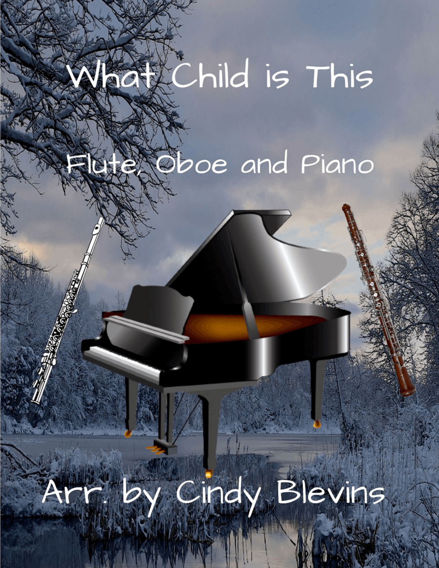 What Child Is This, for Flute, Oboe and Piano Woodwind Duet scores gallery preview page 1