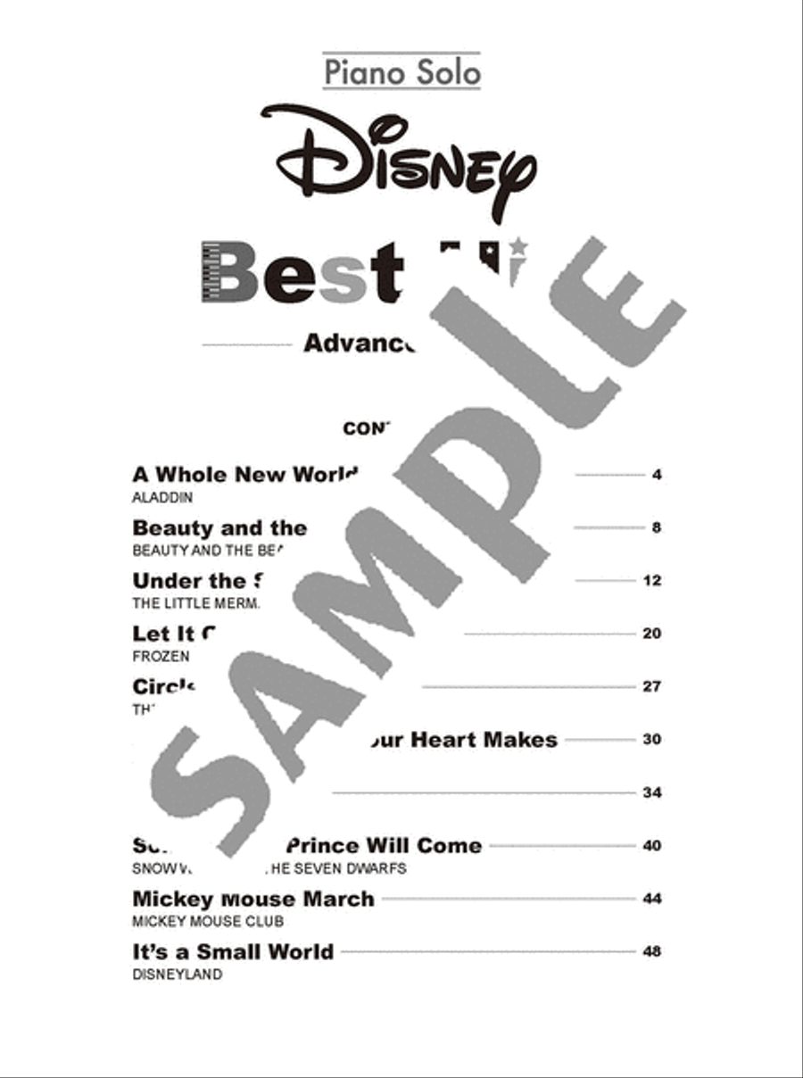 Disney Best Hit 10 Advanced Level/English Version Voice scores gallery preview page 2