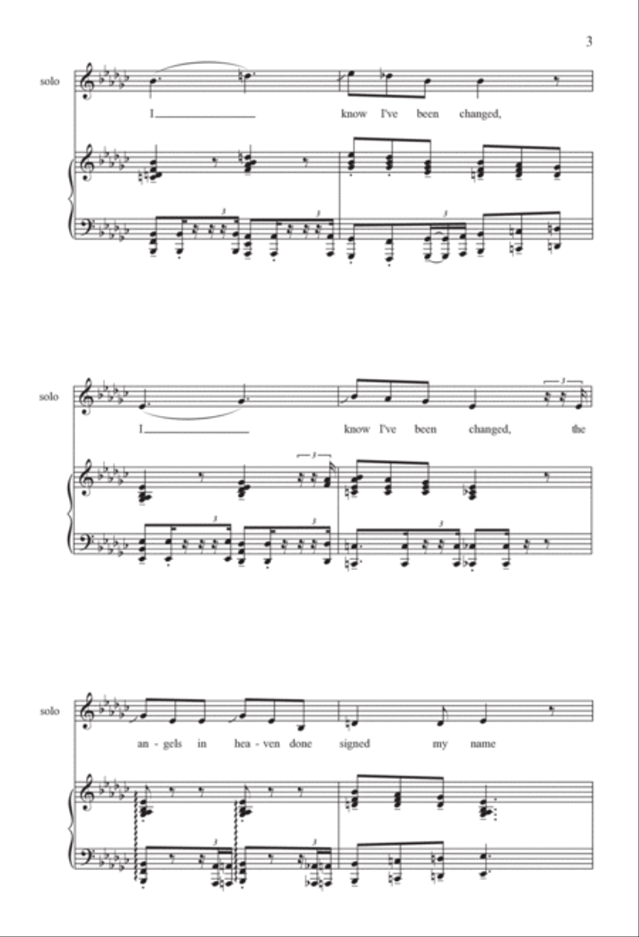 I Know I've Been Changed 4-Part scores gallery preview page 3
