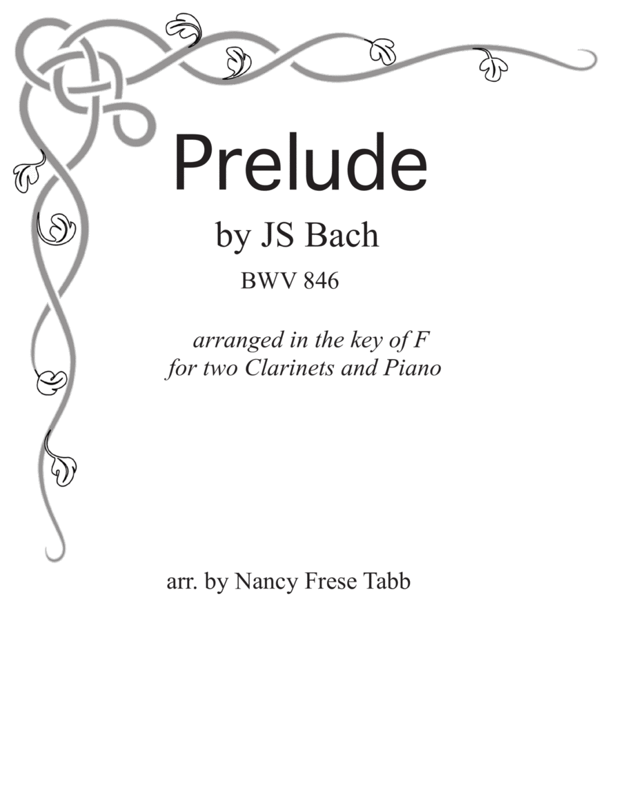 Bach Prelude in C (BWV 846) arranged for Two Bb Clarinets and Piano image number null