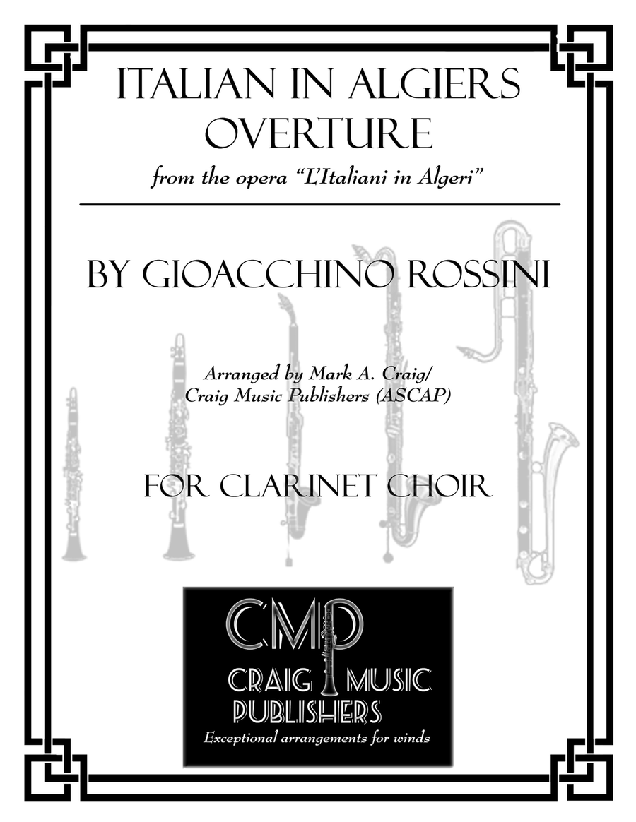 Italian in Algiers Overture Clarinet Choir scores gallery preview page 1