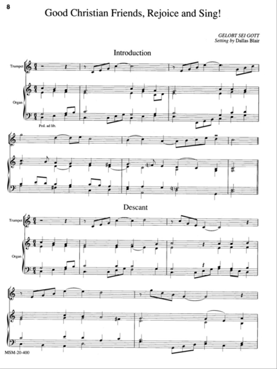 Good Christian Friends, Rejoice an Sing! Trumpet scores gallery preview page 1