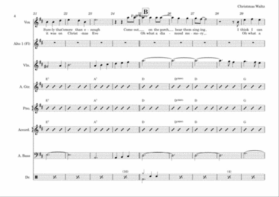 Christmas Waltz Flute scores gallery preview page 4