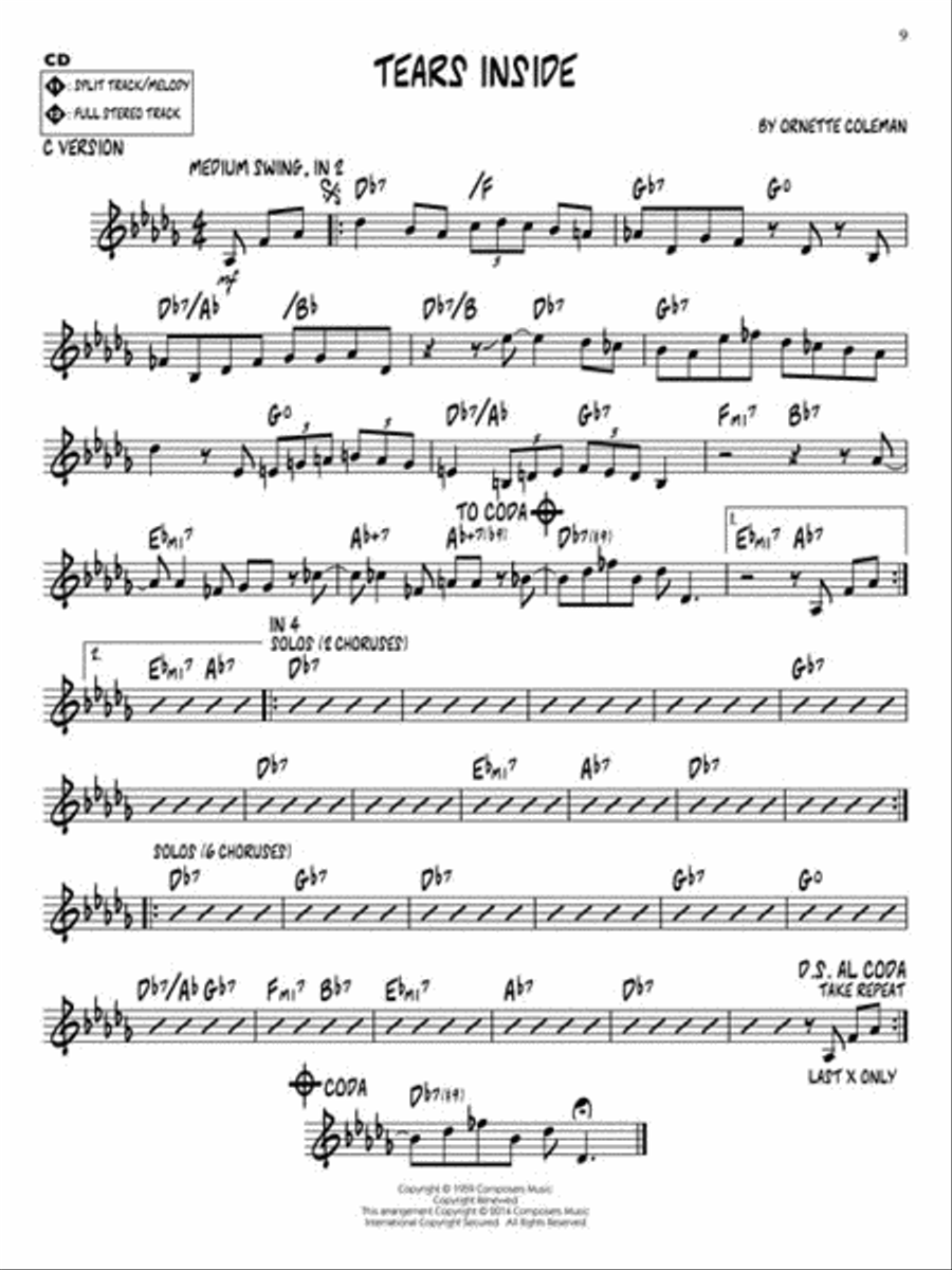 Ornette Coleman Ornette Coleman C Instrument scores gallery preview page 6