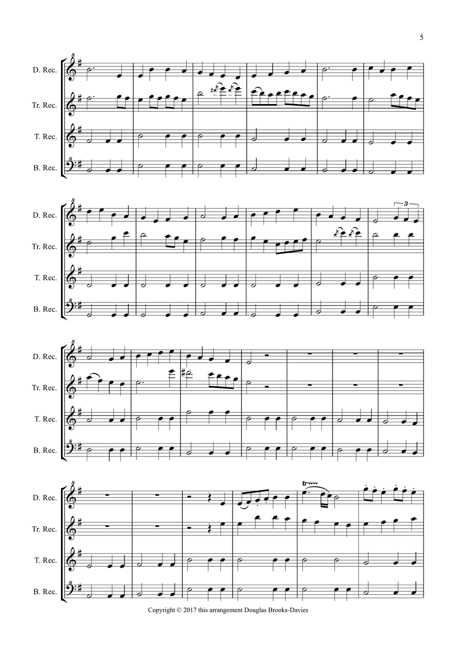 Christmas Carols for Recorder Quartet Recorder scores gallery preview page 5