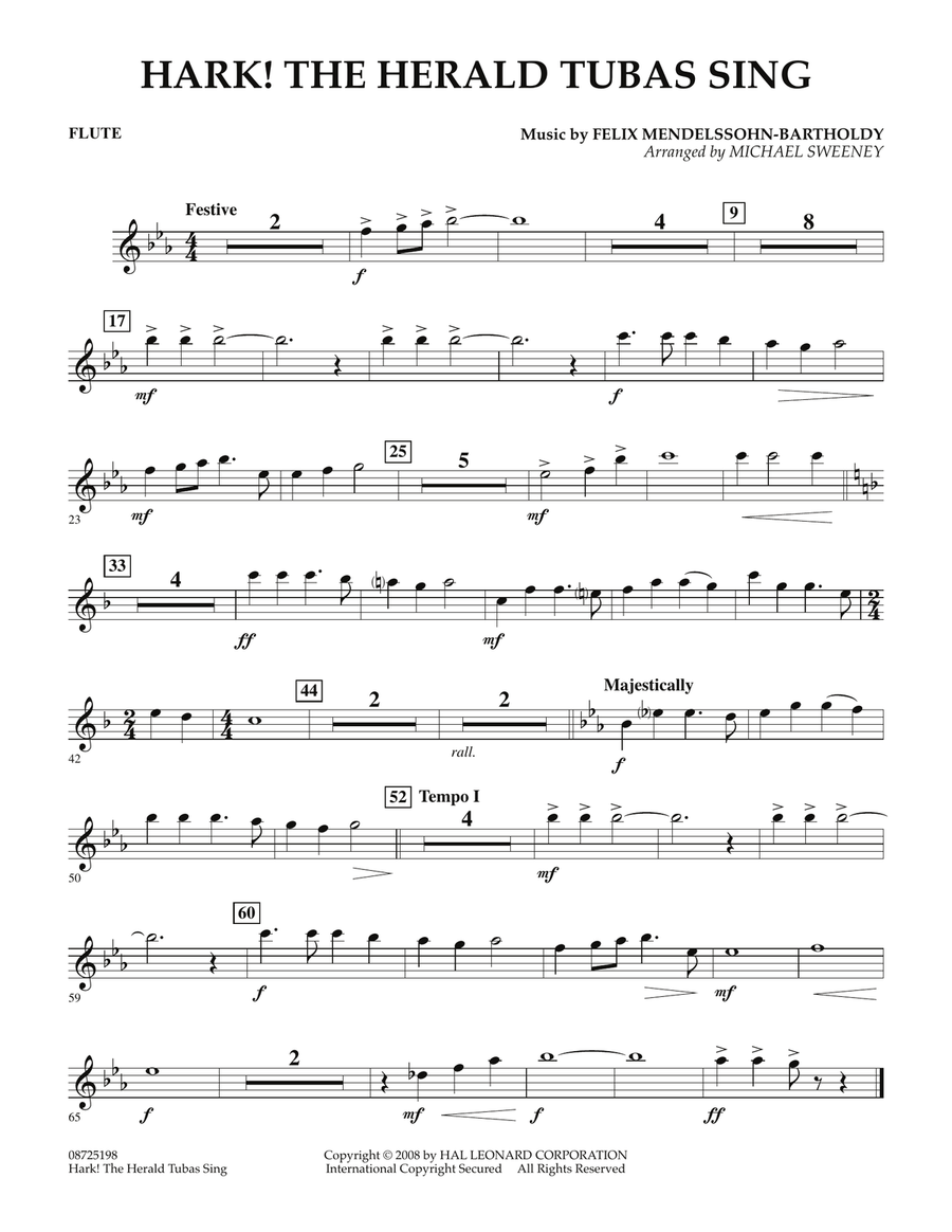 Hark! The Herald Tubas Sing - Flute Concert Band scores gallery preview page 1