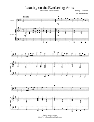 Leaning on the Everlasting Arms - for beginning cello with optional piano accompaniment