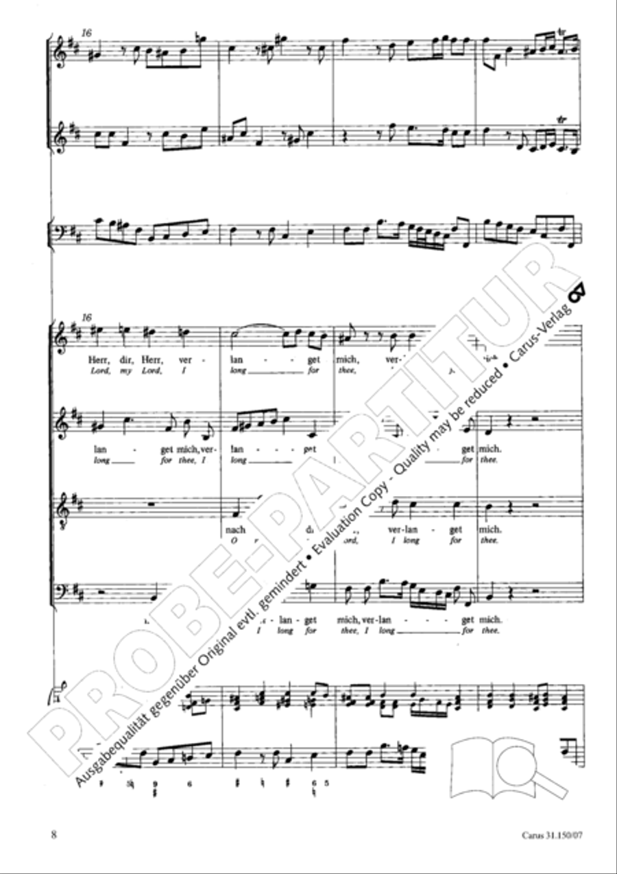 O my Lord, I long for thee (Nach dir, Herr, verlanget mich) 4-Part scores gallery preview page 9