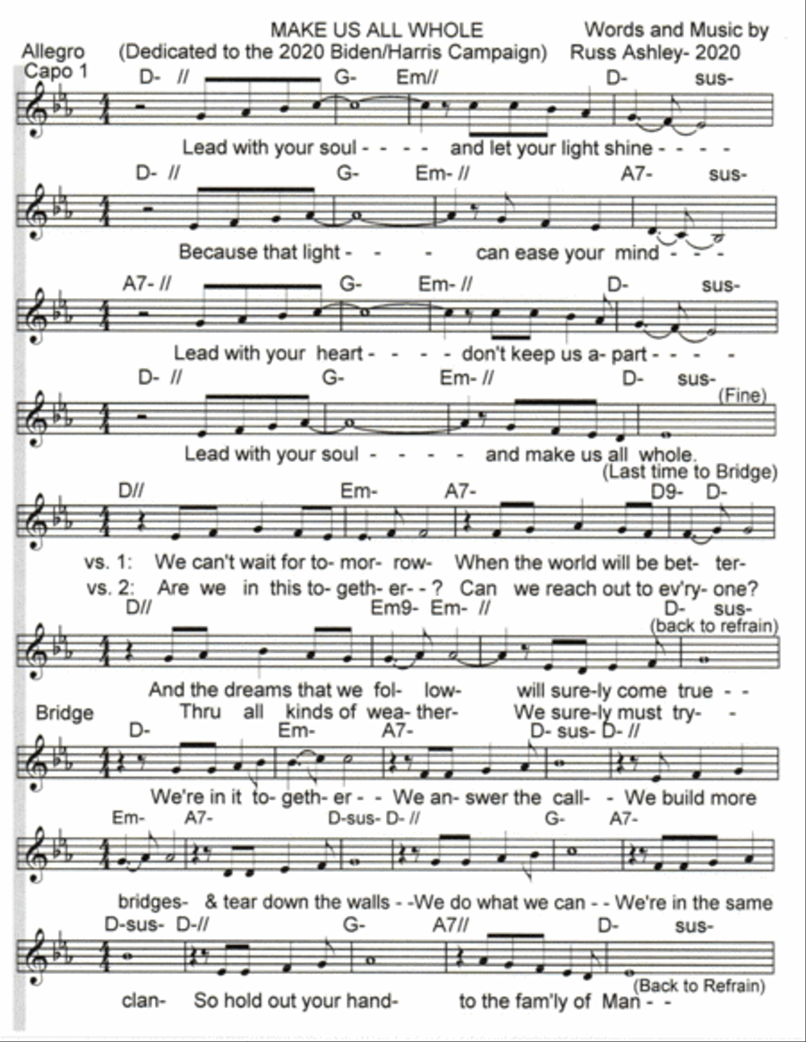 Make Us All Whole Guitar scores gallery preview page 1