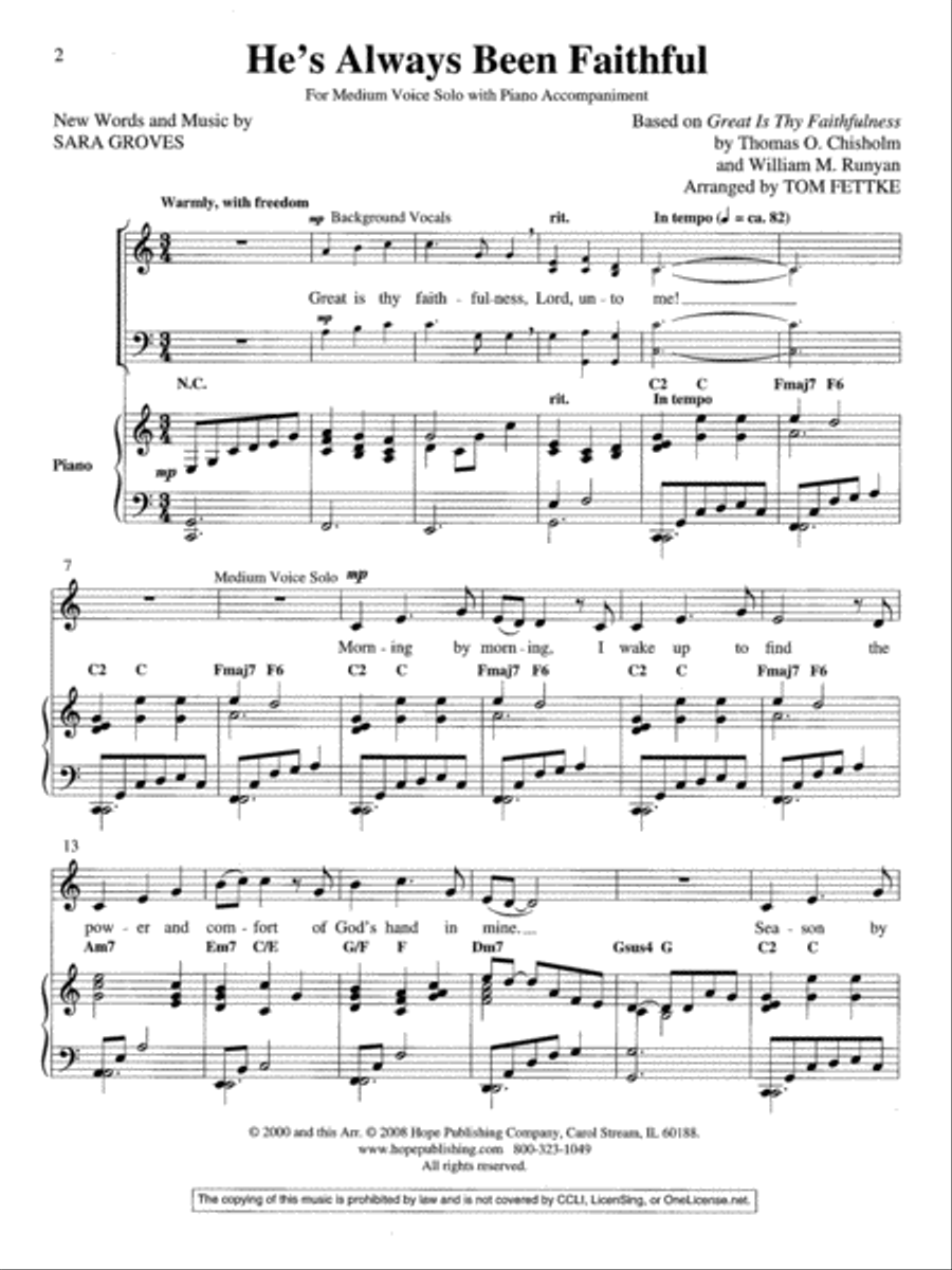 He's Always Been Faithful He's Always Been Faithful 4-Part scores gallery preview page 2