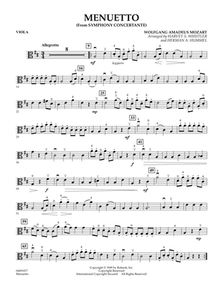 Menuetto (from Symphony Concertante) - Viola