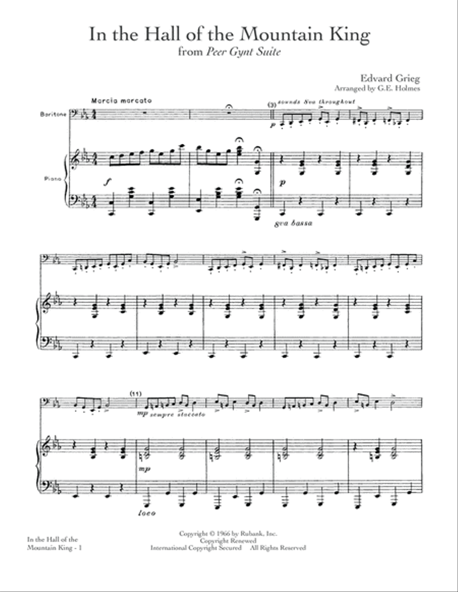 In The Hall Of The Mountain King School and Community scores gallery preview page 1