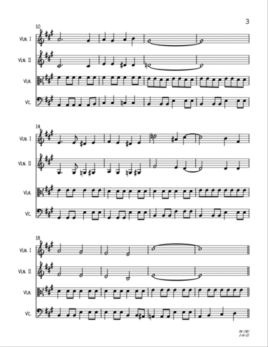 Mele Kalikimaka Mele Kalikimaka String Quartet scores gallery preview page 3