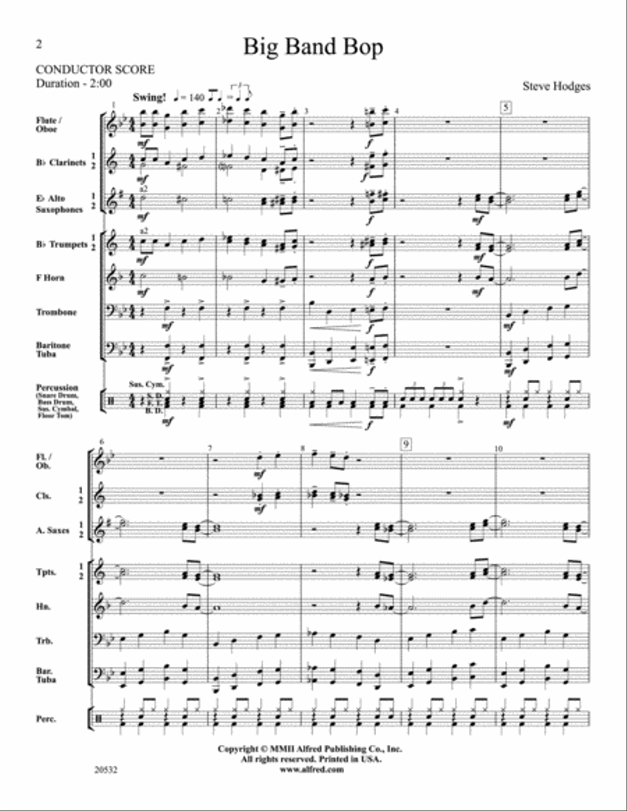 Big Band Bop Concert Band scores gallery preview page 2