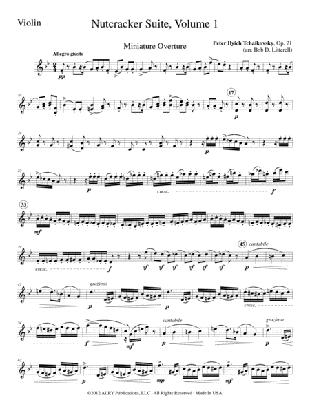The Nutcracker, Volume 1 for Flute, Violin, Viola, Cello and Harp