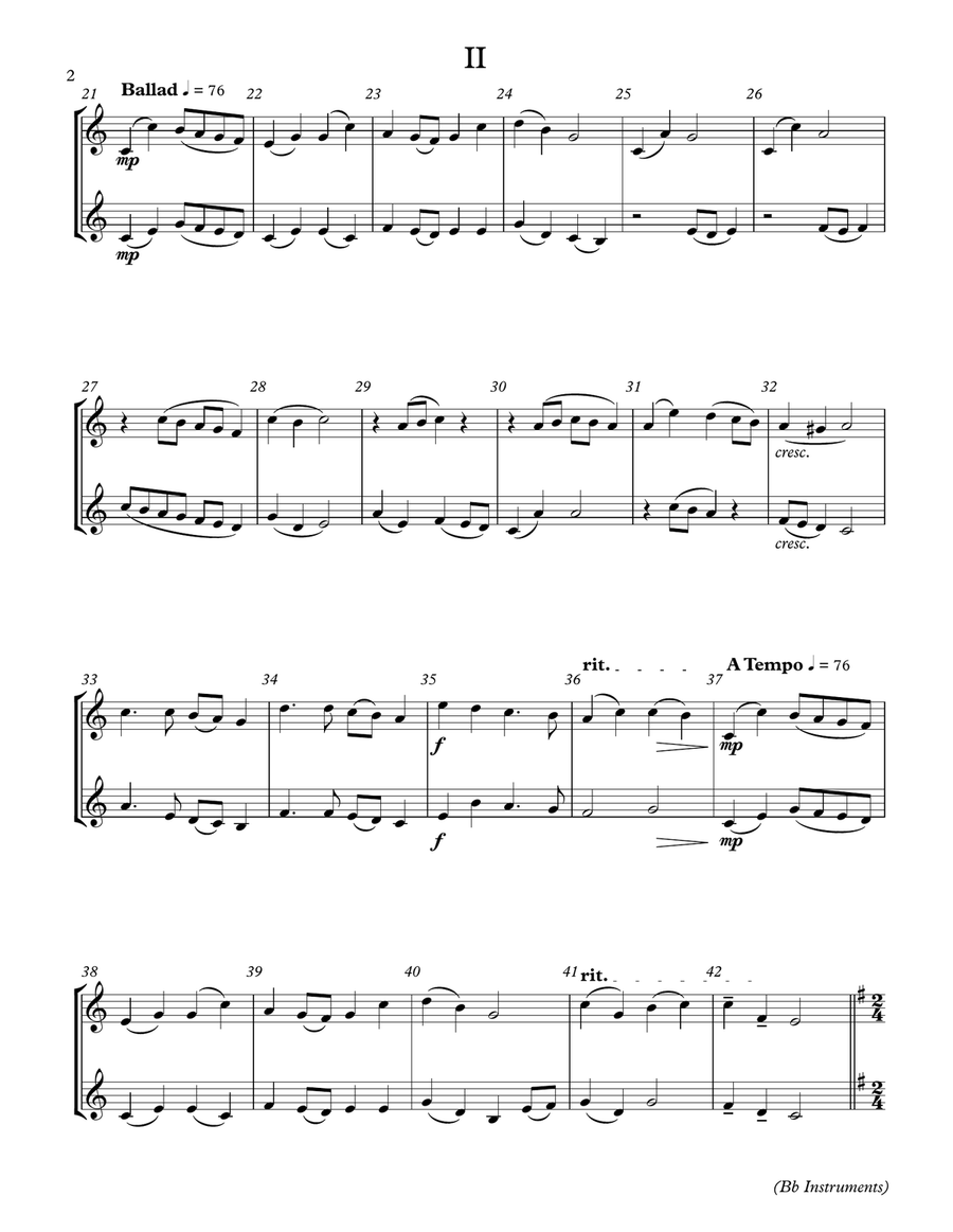5 Duets For Any Two Band Instruments (Bb Treble Transposition) Small Ensemble scores gallery preview page 2