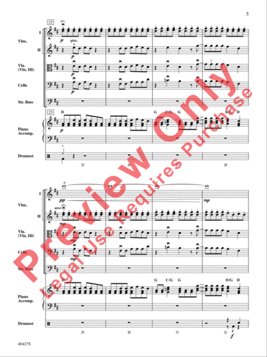 Mamma Mia!, Selections from String Orchestra scores gallery preview page 6