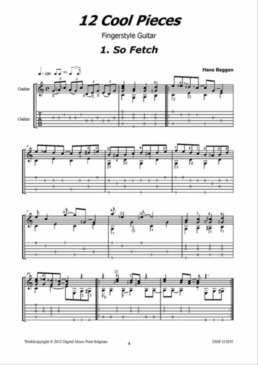 12 Cool Pieces For Guitar Classical Guitar scores gallery preview page 2