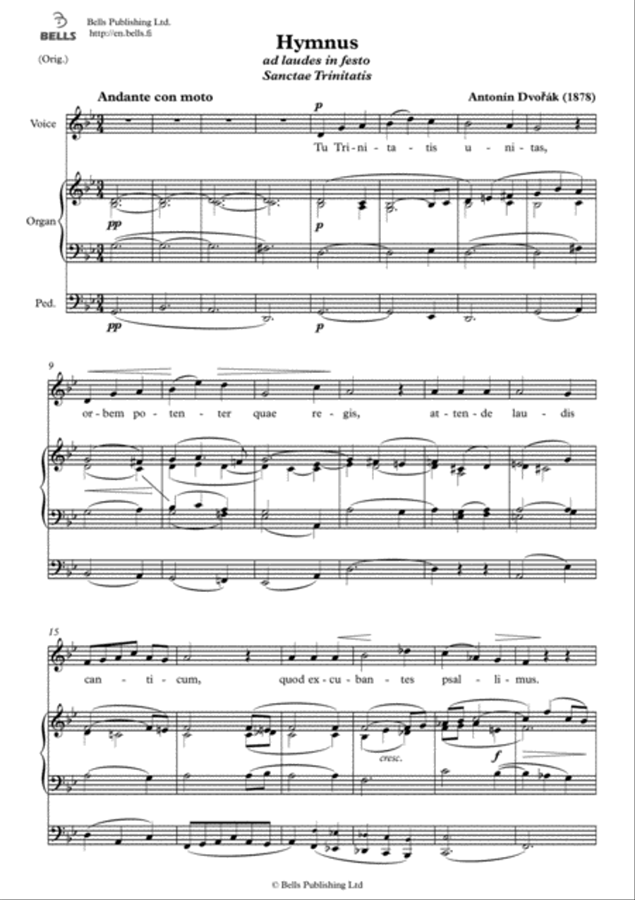 Hymnus (Solo song) (Original key. G minor) Voice Solo scores gallery preview page 1