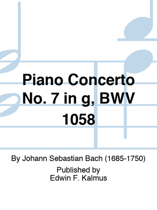 Book cover for Piano Concerto No. 7 in g, BWV 1058