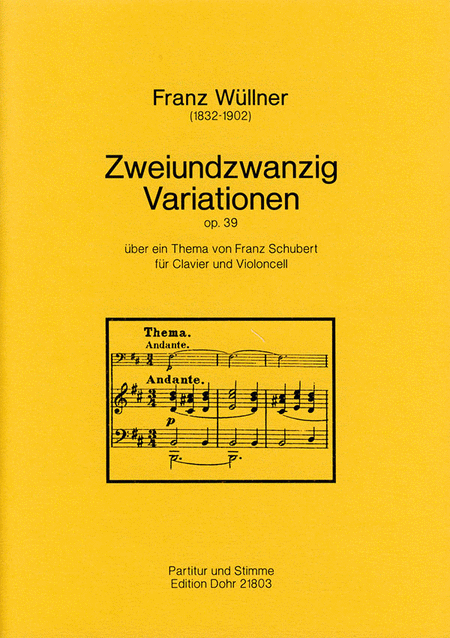 22 Variationen uber ein Thema von Franz Schubert fur Clavier und Violoncell