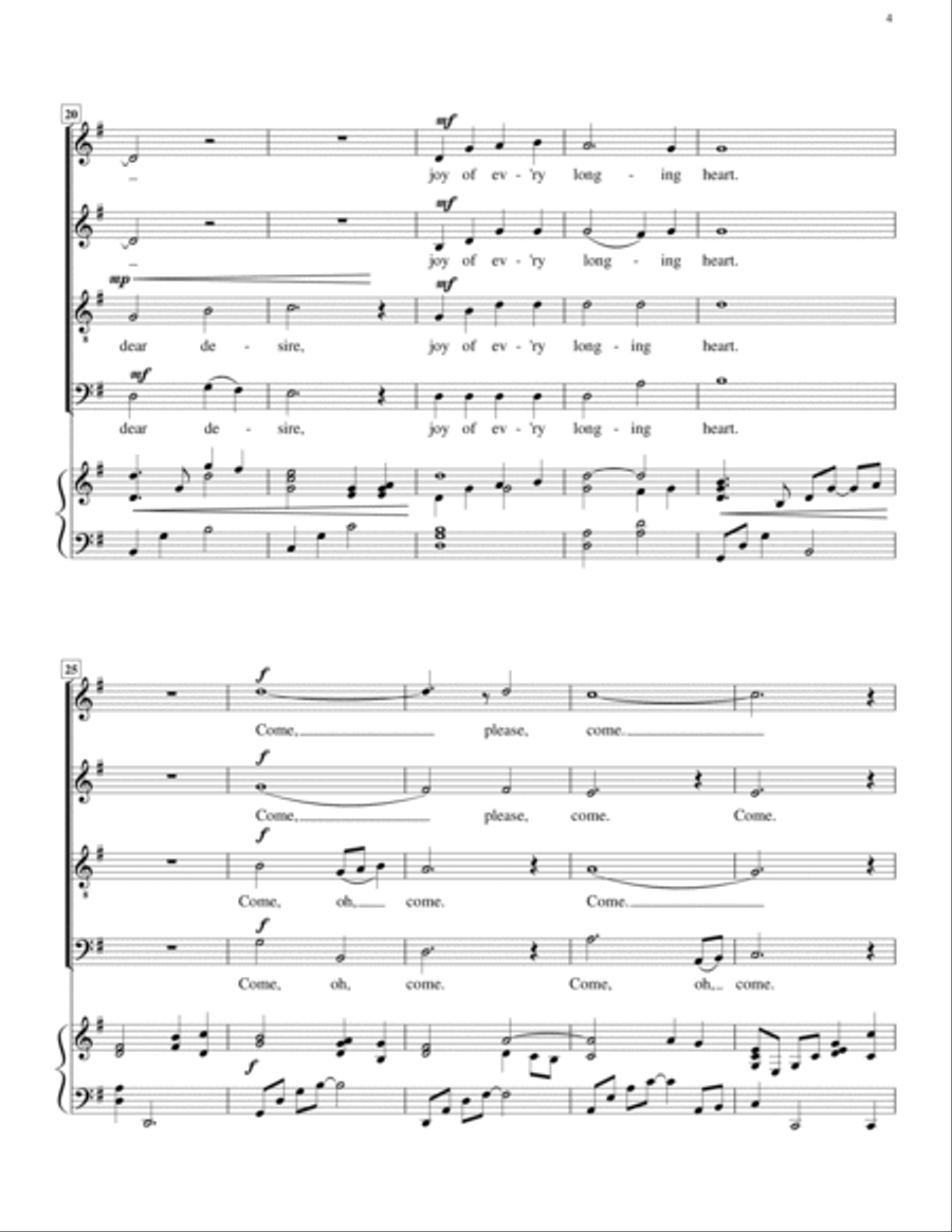 Come, O Long-Expected Jesus 4-Part scores gallery preview page 4