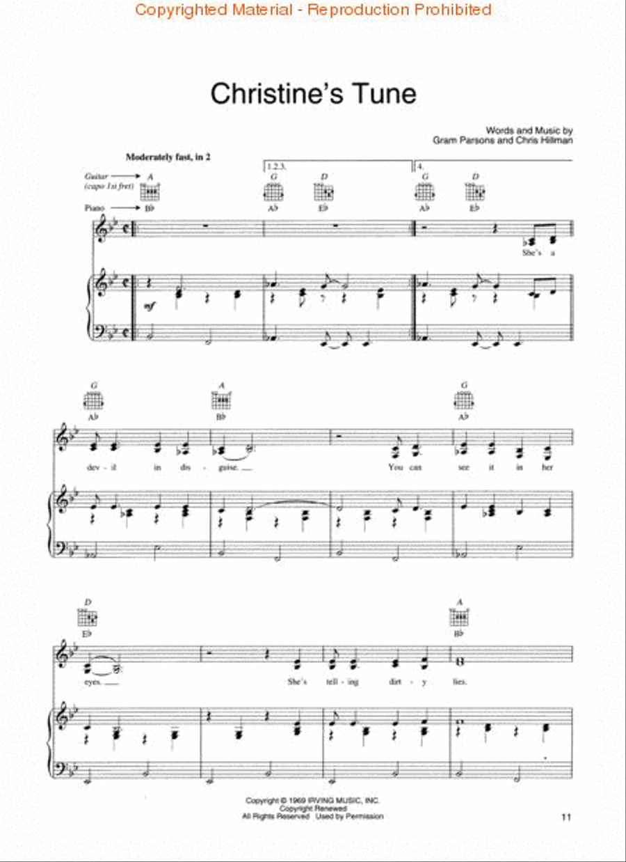 Best of Gram Parsons Best of Gram Parsons Piano, Vocal, Guitar scores gallery preview page 3