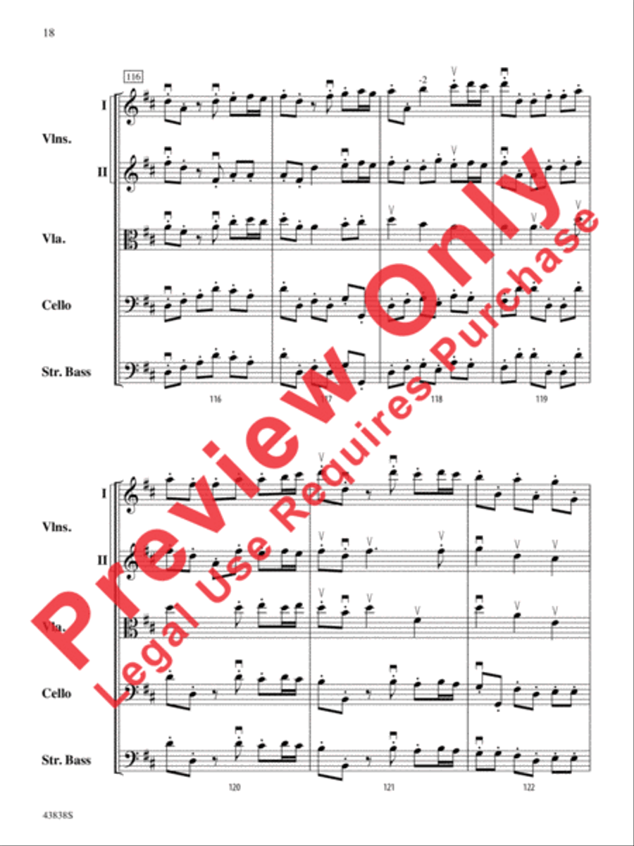 Royal Fireworks Overture String Orchestra scores gallery preview page 19