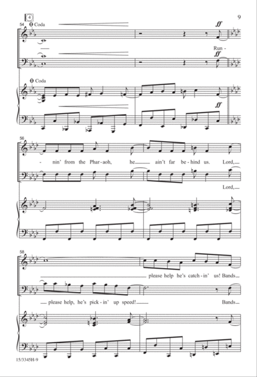 Moses, Now Your People Are Free! 4-Part scores gallery preview page 9