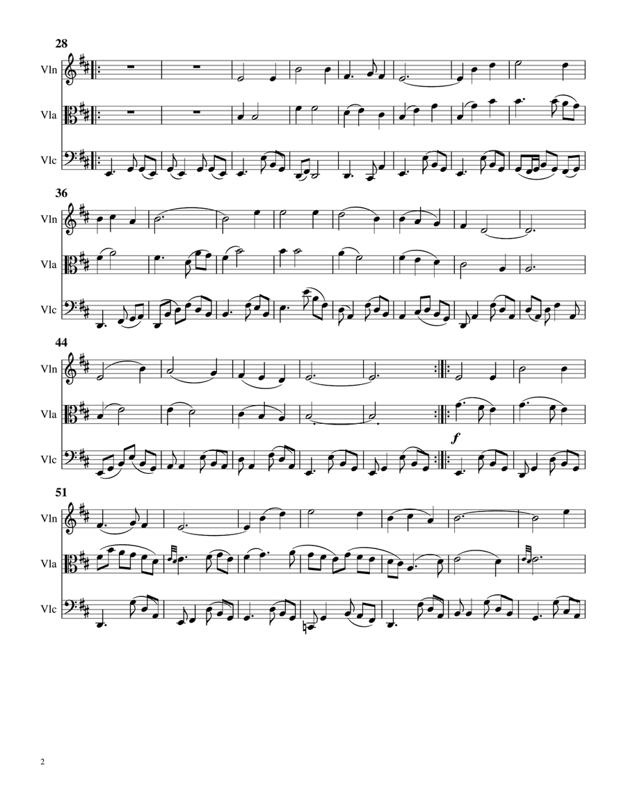 Scarborough Fair, for Violin, Viola, Cello Trio String Trio scores gallery preview page 2