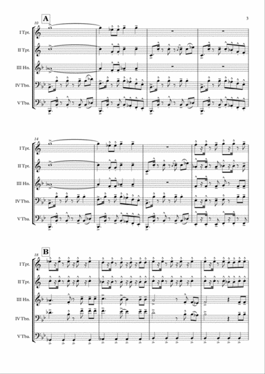 Gangnam Style Brass Quintet scores gallery preview page 4