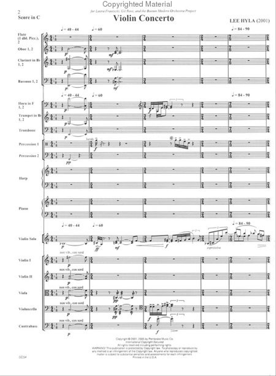 Violin Concerto Orchestra scores gallery preview page 2
