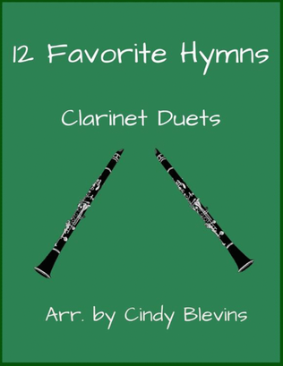 Book cover for 12 Favorite Hymns, Clarinet Duets
