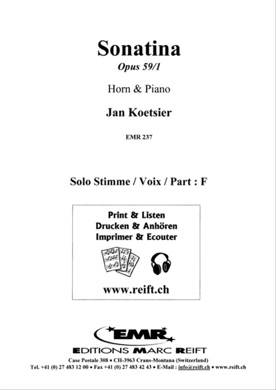 Sonatina Op. 59/1 Horn scores gallery preview page 2