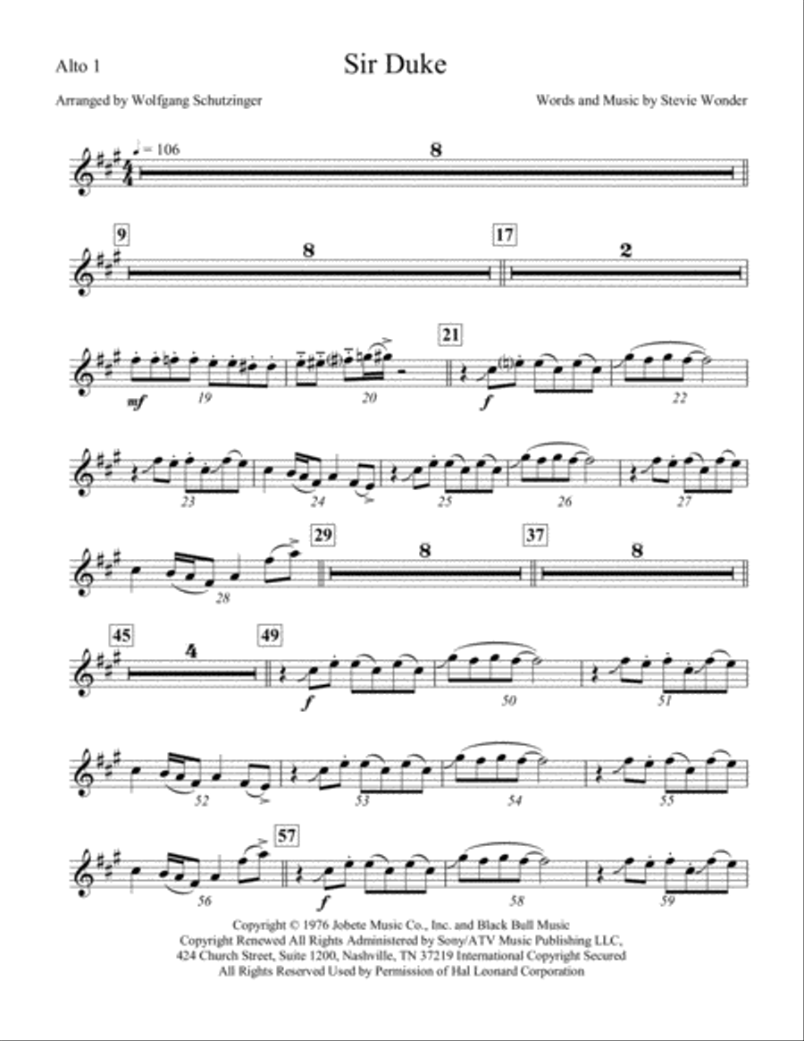 Sir duke sales alto sax