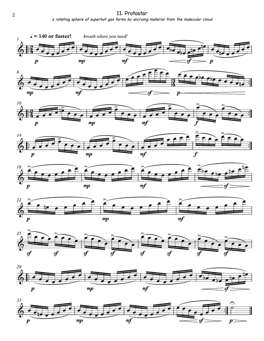 Stellar Evolution for solo alto flute Flute Solo scores gallery preview page 3
