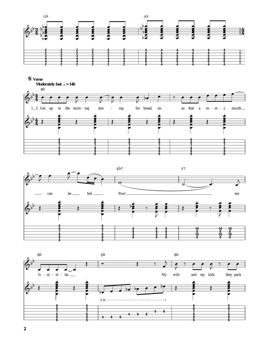 The Israelites The Israelites Guitar Tablature scores gallery preview page 2