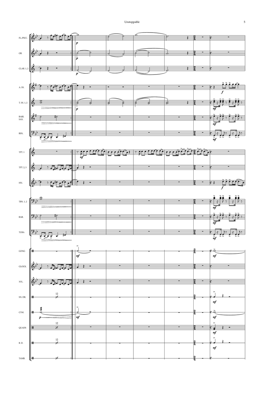 Unstoppable Concert Band scores gallery preview page 5