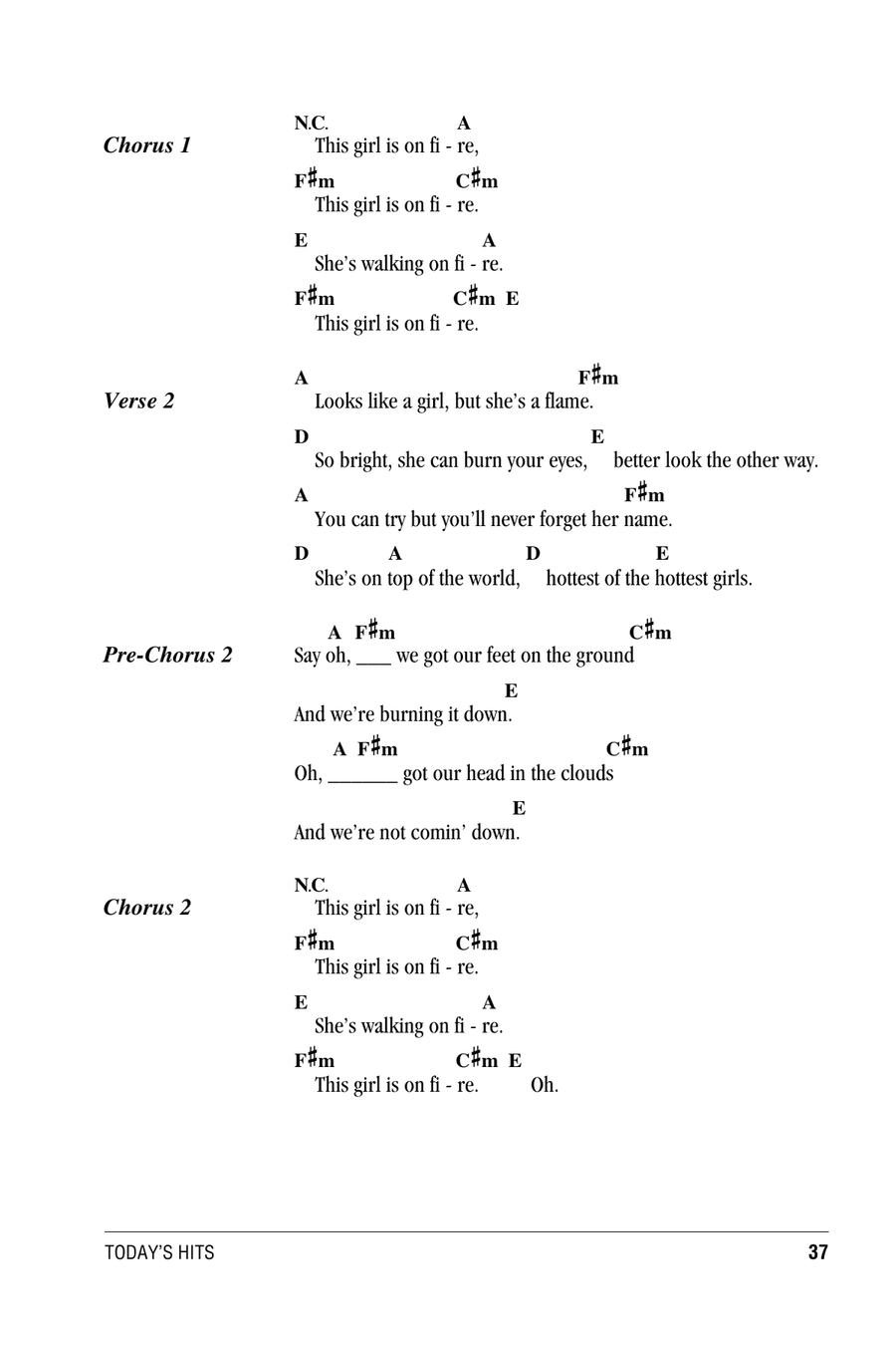 Girl On Fire (Inferno Version) Acoustic Guitar scores gallery preview page 2