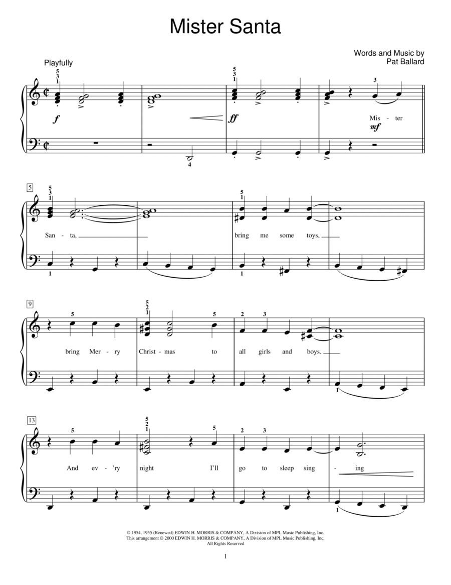 Mister Santa Mister Santa Piano Method scores gallery preview page 1