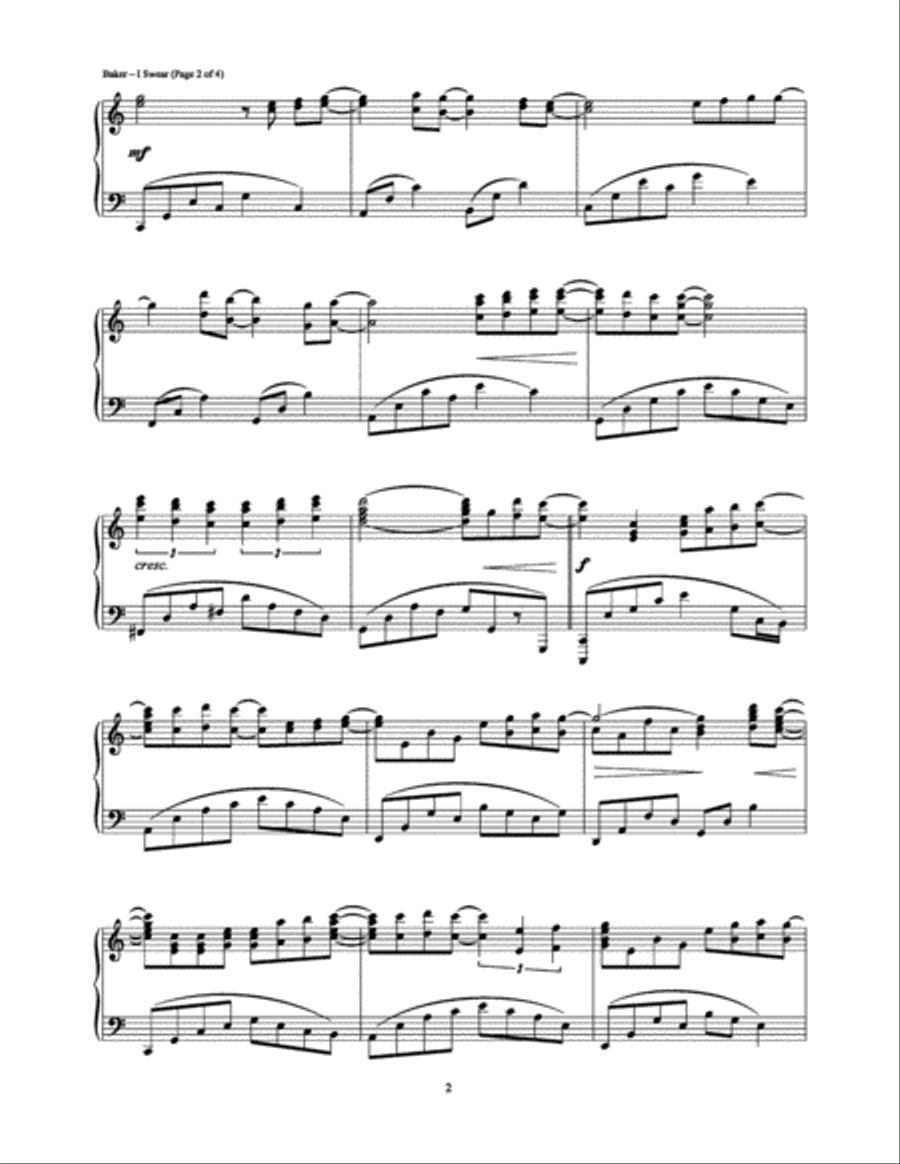 I Swear Piano Solo scores gallery preview page 2