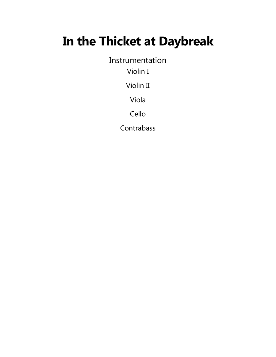 In the Thicket at Daybreak String Orchestra scores gallery preview page 1