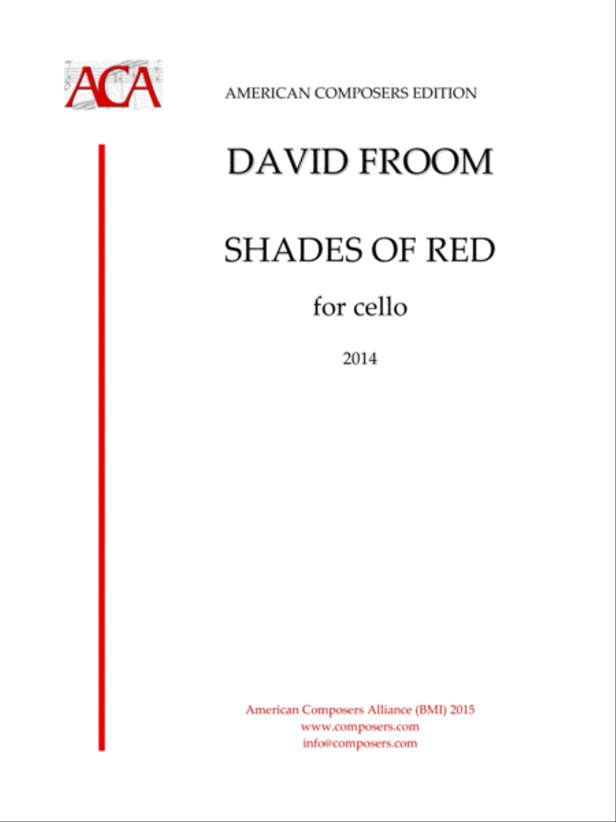 [Froom] Shades of Red (Solo Cello) Cello Solo scores gallery preview page 1