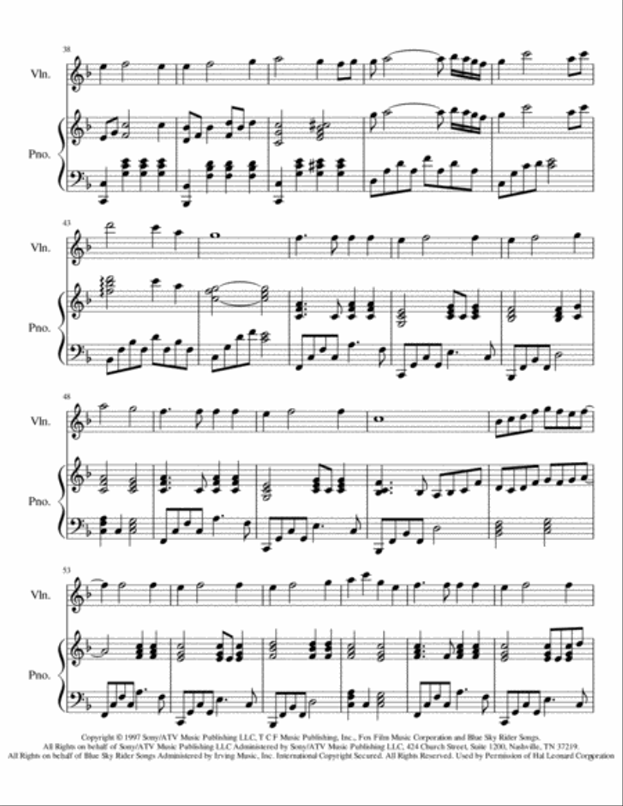 My Heart Will Go On (Love Theme from Titanic) Violin Solo scores gallery preview page 3