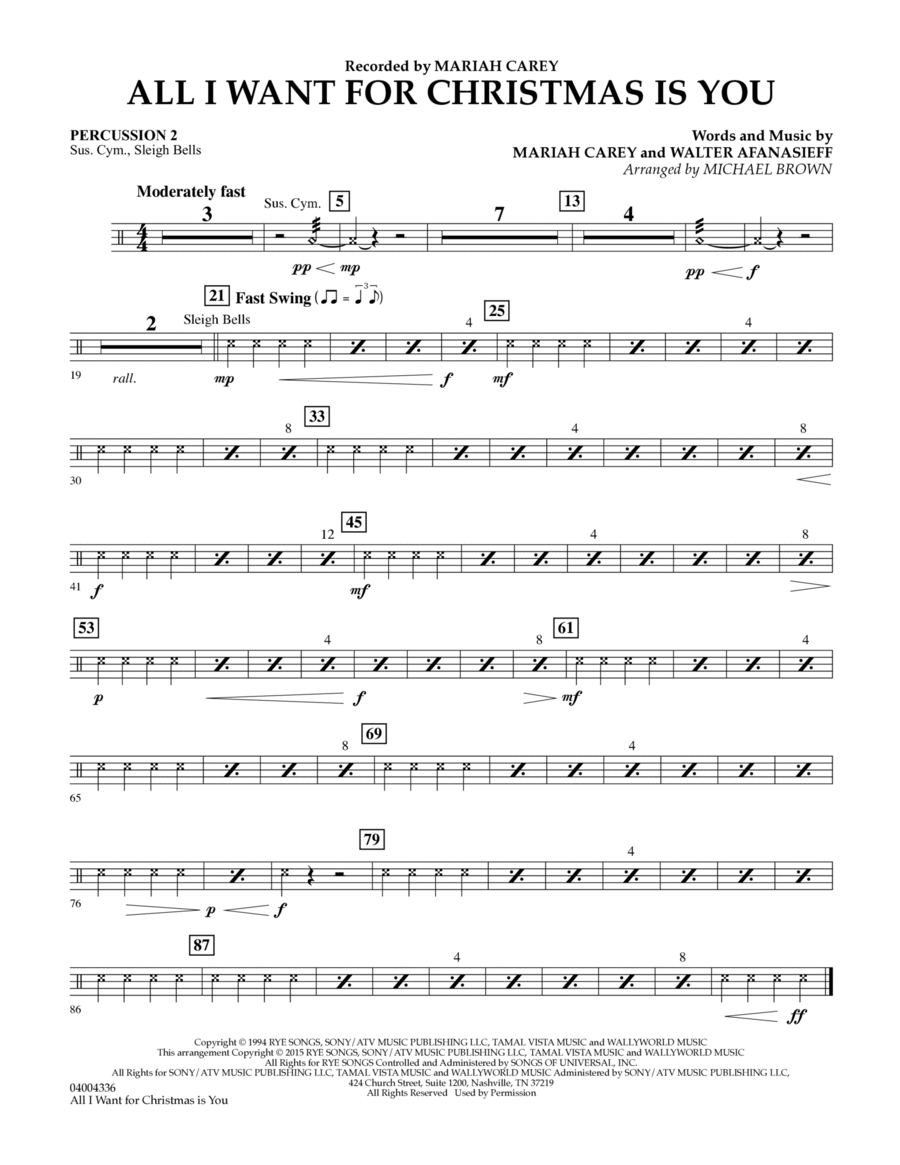 All I Want for Christmas Is You (arr. Michael Brown) - Percussion 2